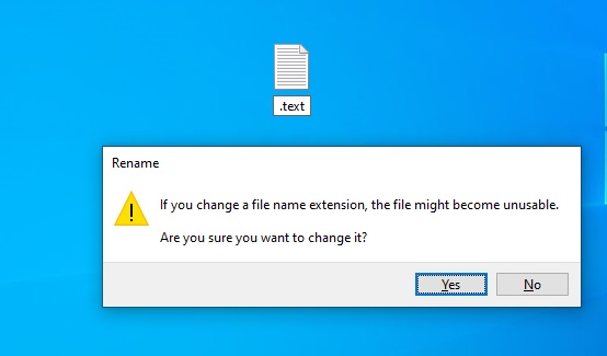 Windows 10 will allow you to create or rename extension only files File-extension-in-19H1.jpg