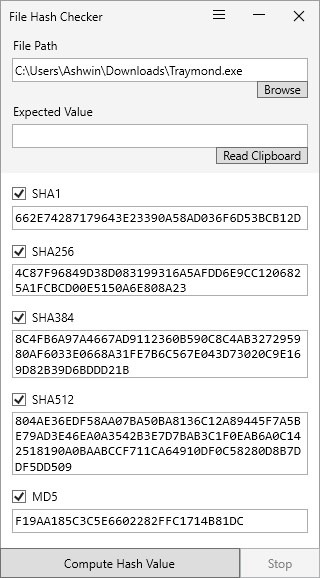 File Hash Checker is a lightweight program that can be used to check the integrity of files File-Hash-Checker-example-3.jpg