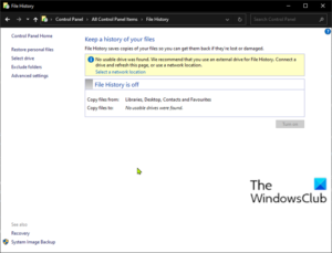 Date doesn’t change, File History Status not updating after backup is completed File-History-backup-date-doesnt-change-300x229.png