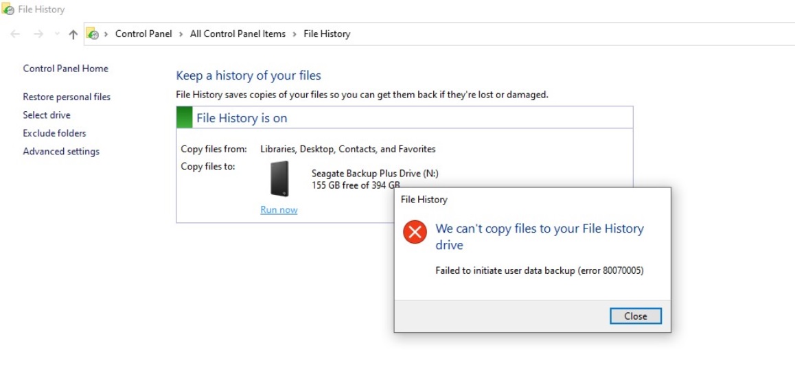 The latest Windows 10 update is causing new issues for some users File-History-tool.jpg