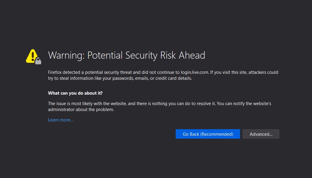 Two different problems reported by two different browsers for Outlook. Fire-Fox-Outlook-Mail.jpg