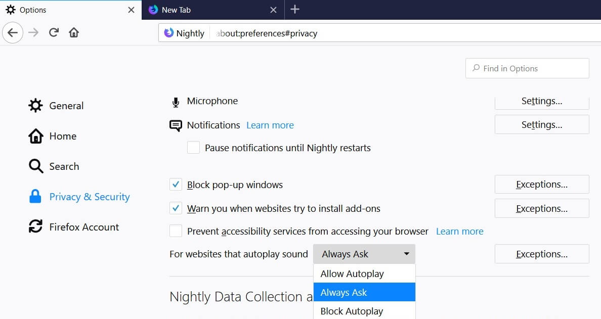 Firefox gets the option to mute sites with autoplay sound on Windows Firefox-autoplay-mute-feature.jpg