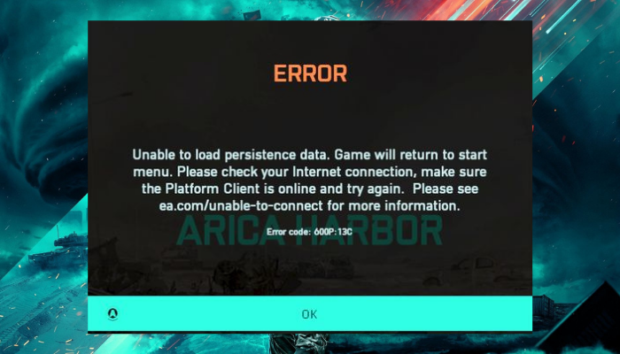 Fix Battlefield 2042 Error 4C or 13C, Unable to load persistence data Fix-Battlefield-2042-error-codes-4C-and-13C-Unable-to-load-persistence-data.png