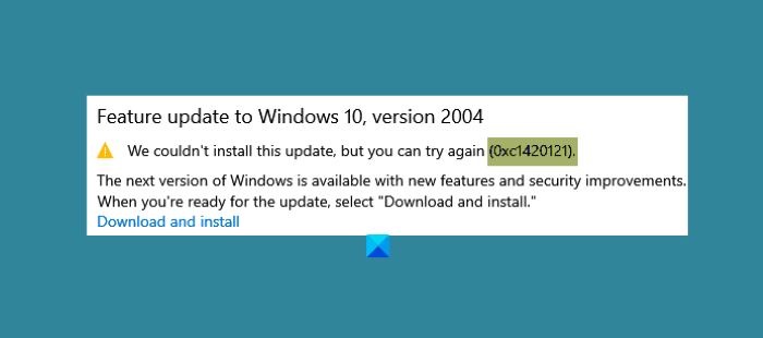 Fix error code 0xc1420121, Couldn’t install Windows 10 Feature Update Fix-error-code-0xc1420121.png