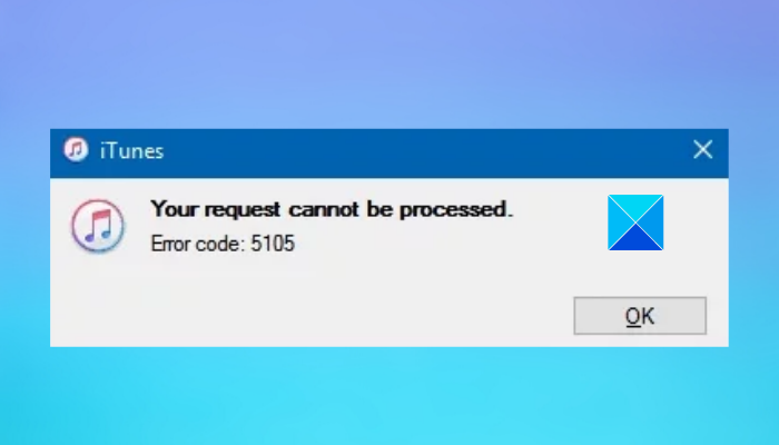Fix iTunes Error Code 5105, Your request cannot be processed in in Windows 11/10 fix-itunes-error-5105-windows-10.png