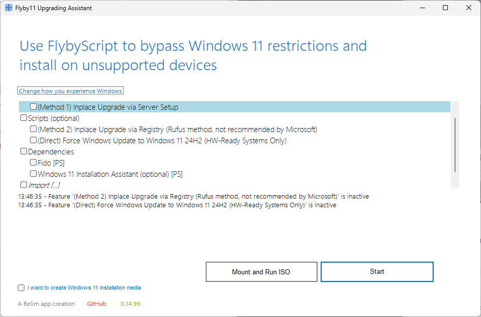 FlyBy11: update introduces more Windows 11 installation options and plugins flybyscript-windows-11.png