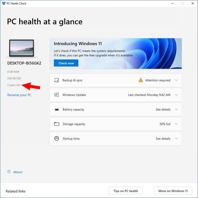 Windows 11 PC Health Check app tells the age of your machine! fogtqpt89y771.jpg