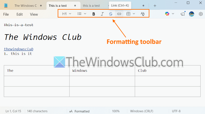 How to use Markdown in Notepad formatting-toolbar-to-use-markdown.png
