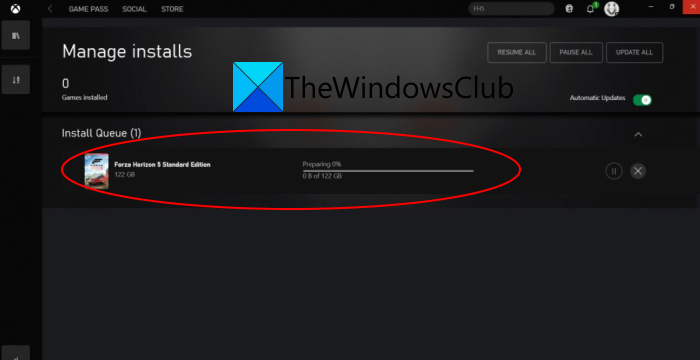 how to install forza 5 on pc