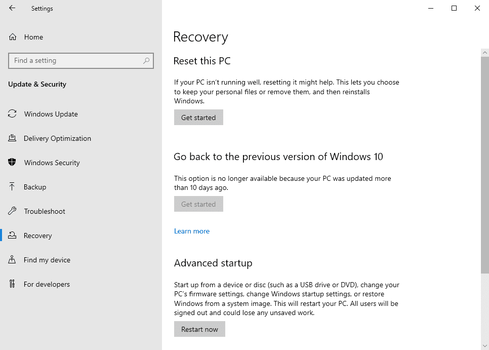 Windows 10 version 2004: Fresh Start is not gone, it is just somewhere else fresh-start-windows-10-2004.png