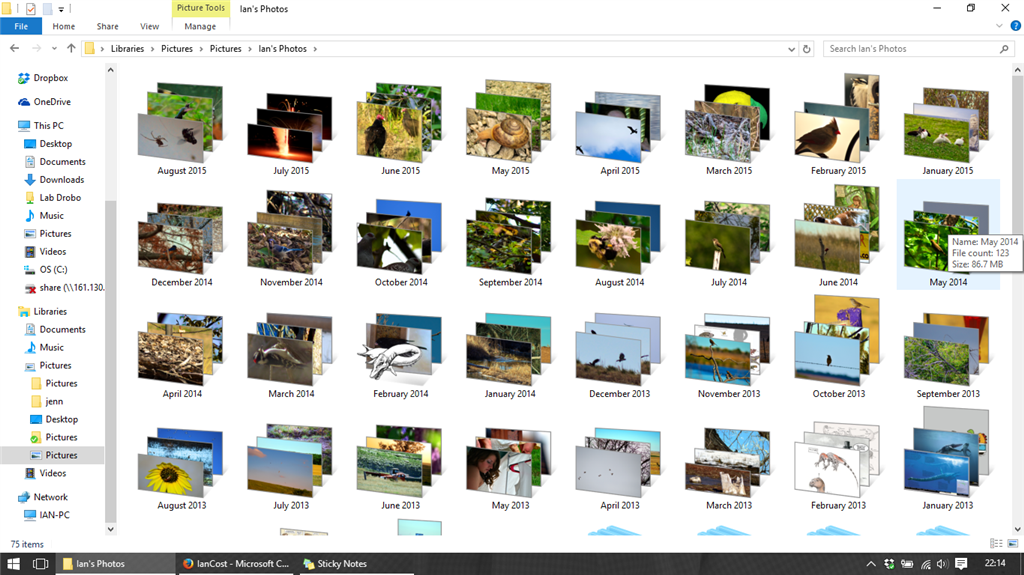 How do I make folders for my photos by month & year? fro05.png