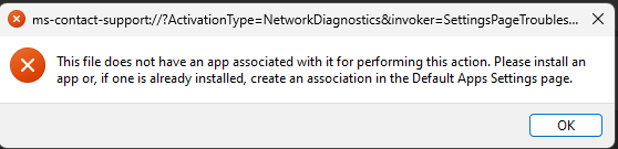 Can't launch troubleshooter because the file is not associated with an app. GAH8XuVpgY6o1pECPC0AbOzhM00LbRr4upzmj0SOI8MqIOODygBW96F73N27BqUq6aM2mJ7GNgS4nD48KqKYgBHHcNkj4%3d.png