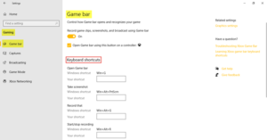 Gaming Settings in Windows 10: Manage Game bar, Keyboard shortcuts, Game audio, Video... Game-bar-300x157.png