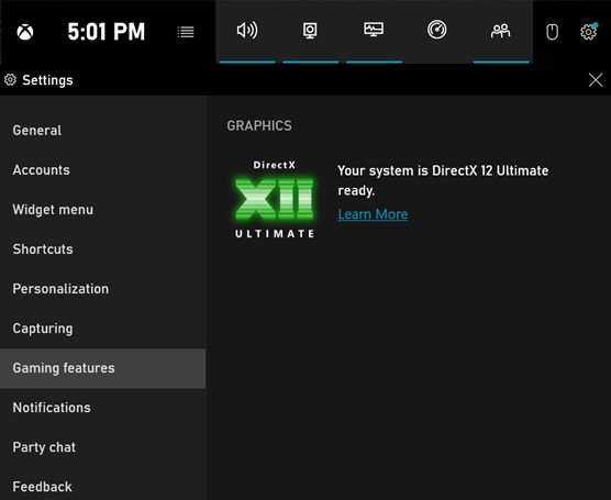 DirectX 12 Ultimate for Holiday 2020 GameBarDX12U.png