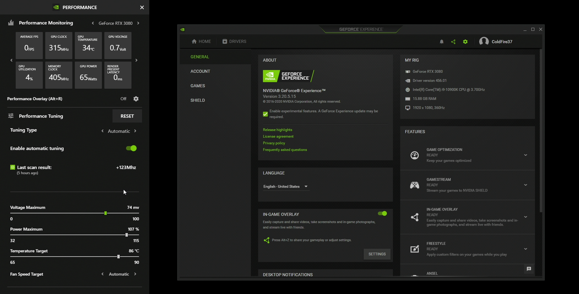 Introducing NVIDIA GeForce RTX 30 Series Graphics Cards geforce-experience-new-performance-tuning-and-monitoring-options.png