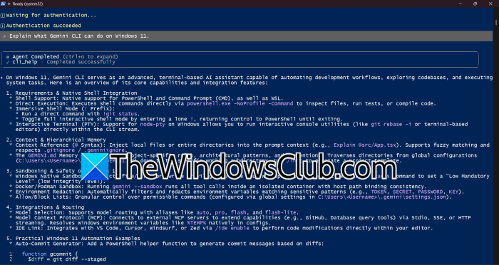 How to install and use Gemini CLI on Windows 11 gemini-use.png