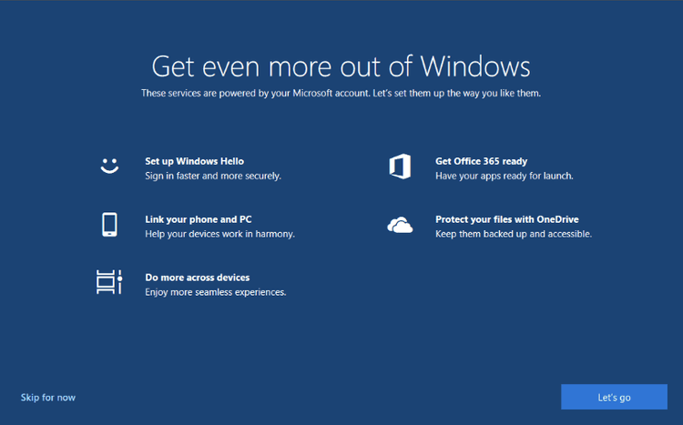 How to disable "Get even more out of Windows" on Windows 10 get-even-more-out-of-windows.png