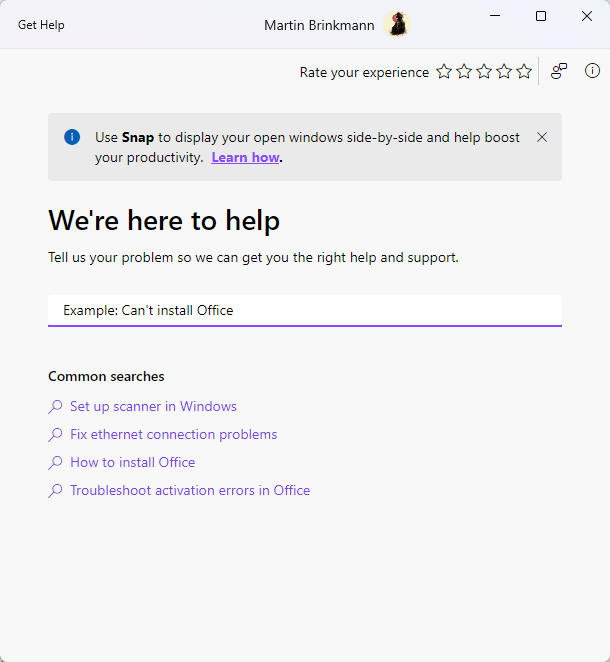 Microsoft Support Diagnostic Tool and Troubleshooters deprecation get-help.png