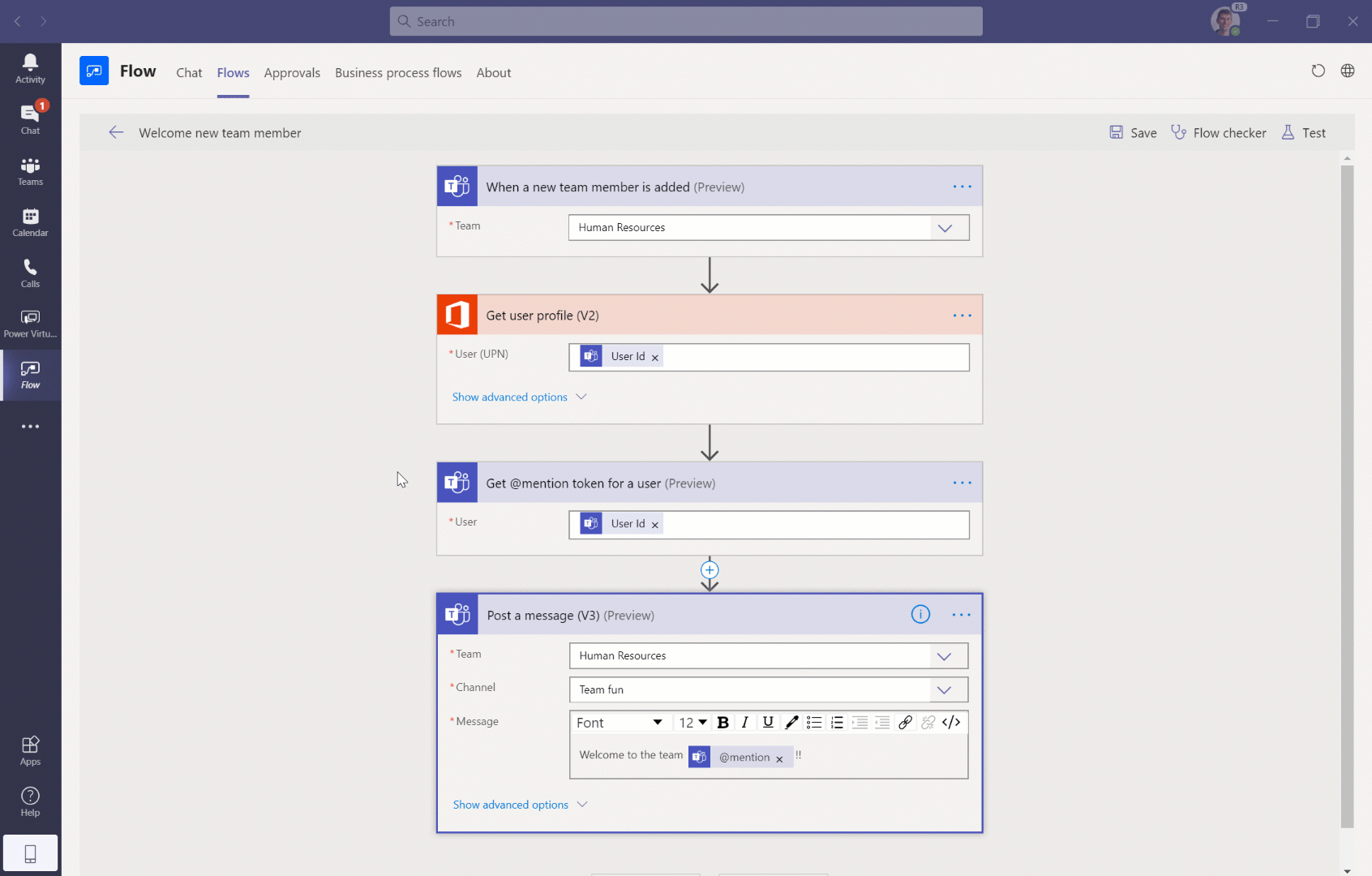 What is new in Microsoft 365 and Microsoft Teams in August 2020 GIF-2_Power-Automate-action.gif
