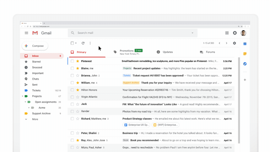 Google begins rolling out dynamic email in Gmail gmail_Pinterest.gif