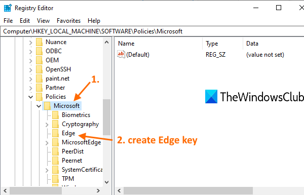Prevent deleting browser history and download history in Microsoft Edge go-to-Microsoft-Registry-key.png