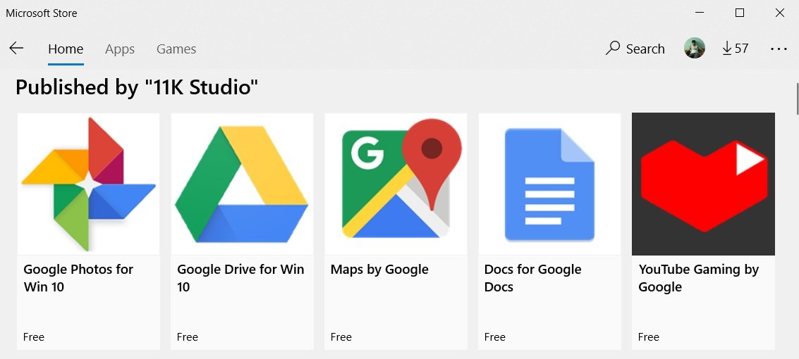 Unofficial Google web apps for Windows 10 appear to have been pulled from the Store Google-apps-in-Store.jpg