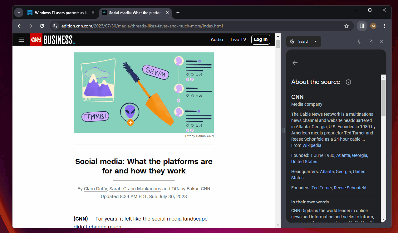 Chrome side panel to behave more like Microsoft Edge; is Google Bard integration next? Google-Chrome-side-panel.gif