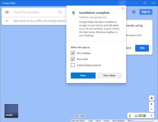 Microsoft Edge PWAs are about to look more like native Windows 10 apps Google-Maps-PWA-545x420.jpg