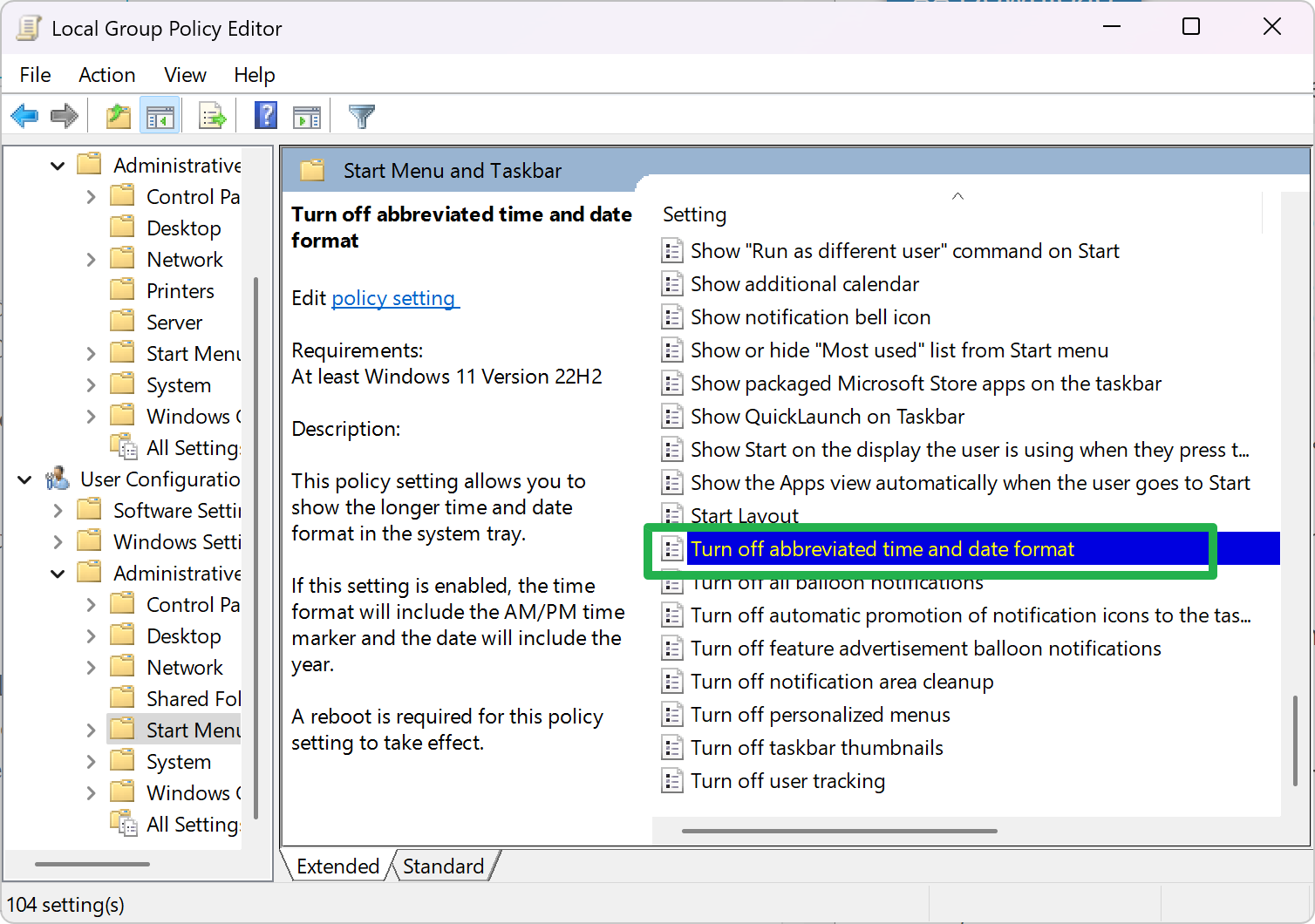 How to restore the full date and time format on Windows 11's taskbar group-policy-turn-off-abbreviated-time-date-format-windows.png