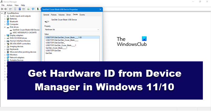 get hardware id windows 10 powershell