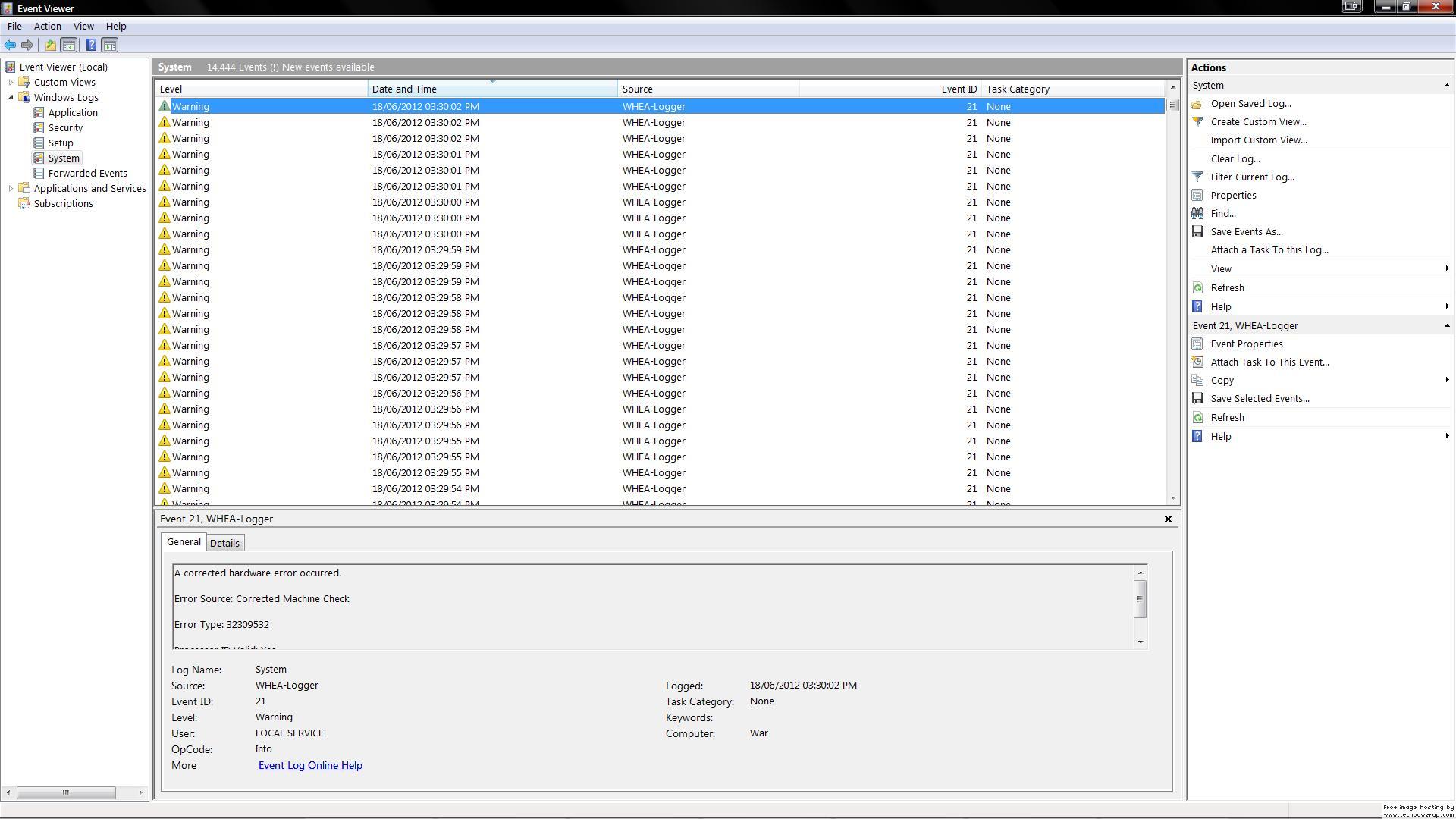 PC crashing randomly while idle and many "A corrected hardware error has occurred." Hardwareerror.jpg