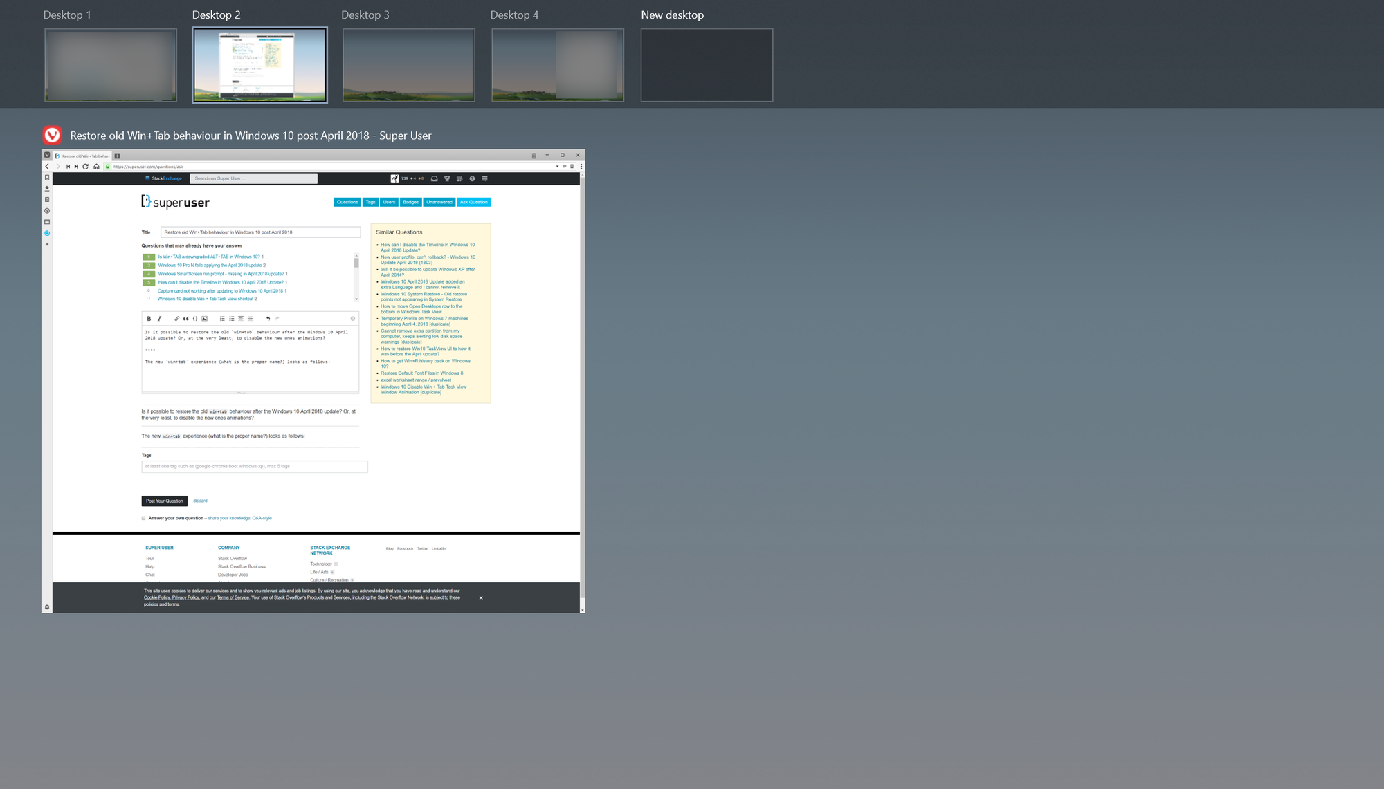 Hi guys! I've just sent feedback about WIN+TAB animation bug. Please support so they'll... HgBdq.png