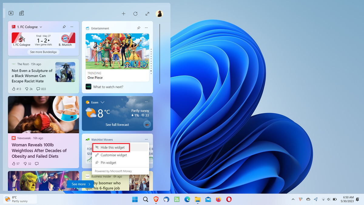 How to disable stock price information on Windows 11's taskbar hide-this-widget.png
