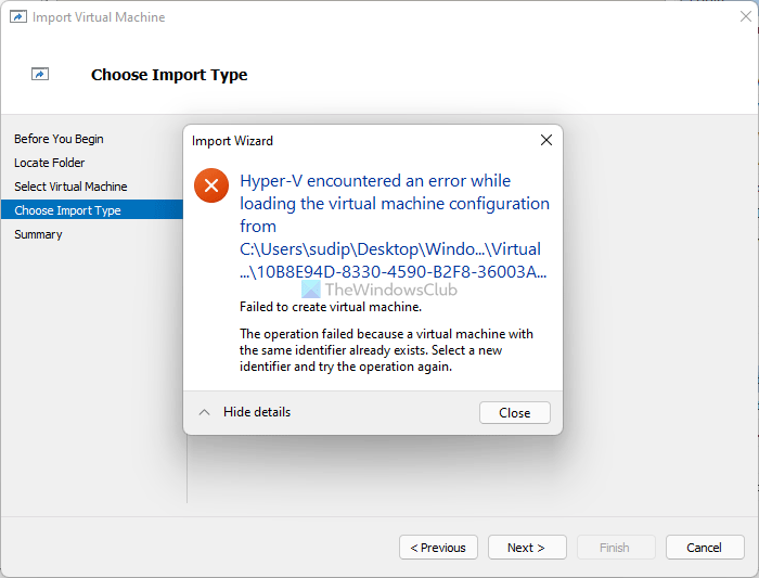Hyper-V encountered an error while loading the virtual machine configuration hyper-v-encountered-an-error.png