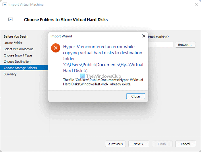 Hyper-V encountered an error while copying virtual hard disks to destination folder hyper-v-encountered-an-error.png