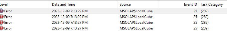 MSOLAP$Localcube I get this error message in the event log how can I fix it? I48%2Fzb0ZzZzHUjJXlxhjJ7UNLwX%2BZBZXDJw0DTFlp1TqeJHxxq%2FdTYJmrQ1OjPiGCCQtL6ueWZb9AZ%2FGXewNg%3D.png