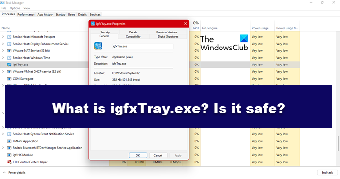 What is igfxTray.exe? Is it safe? Can I disable it? igfxtray.png