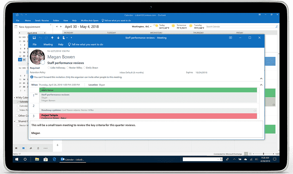 New features in Outlook mobile app for business Image-4-Outlook_Calendar-No-forwarding-Lidia_Tablet_m1.png