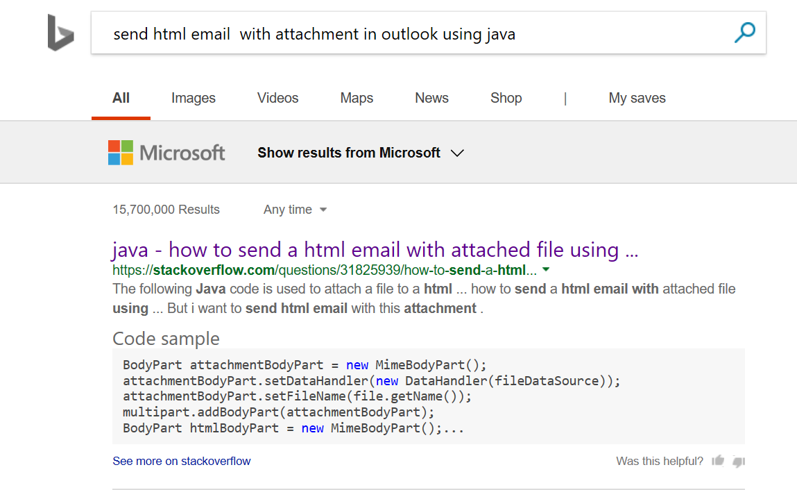 How Bing Search helps with answering Windows 10 queries directly image4.png