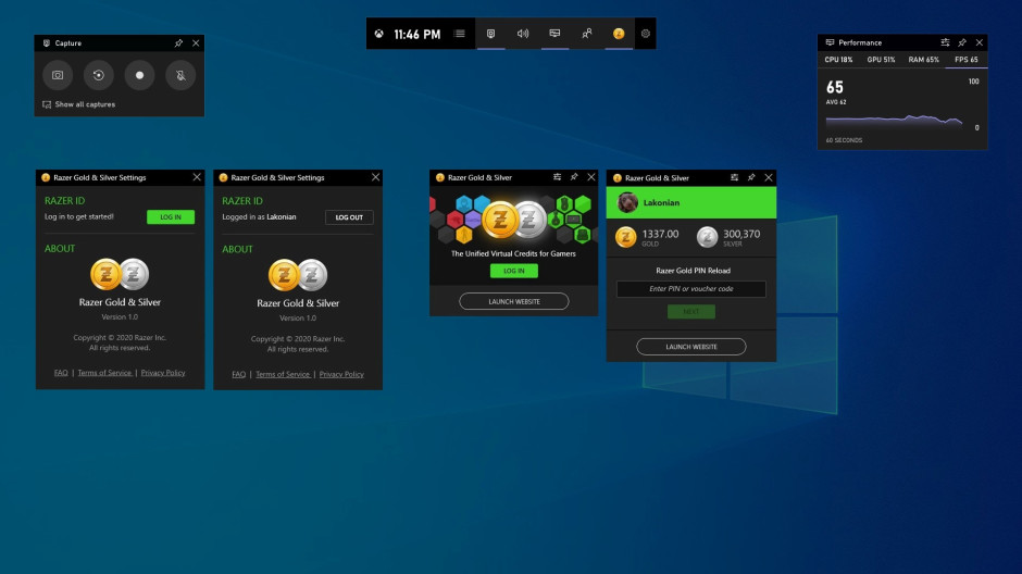 Xbox game bar widget Image4_Razer-Gold.jpg