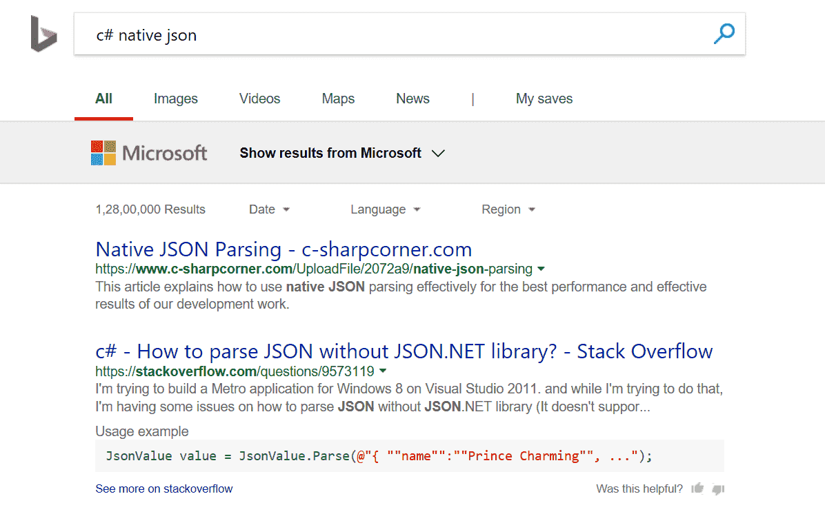 Bing Intelligent search: Coding answers at your fingertips image5.png
