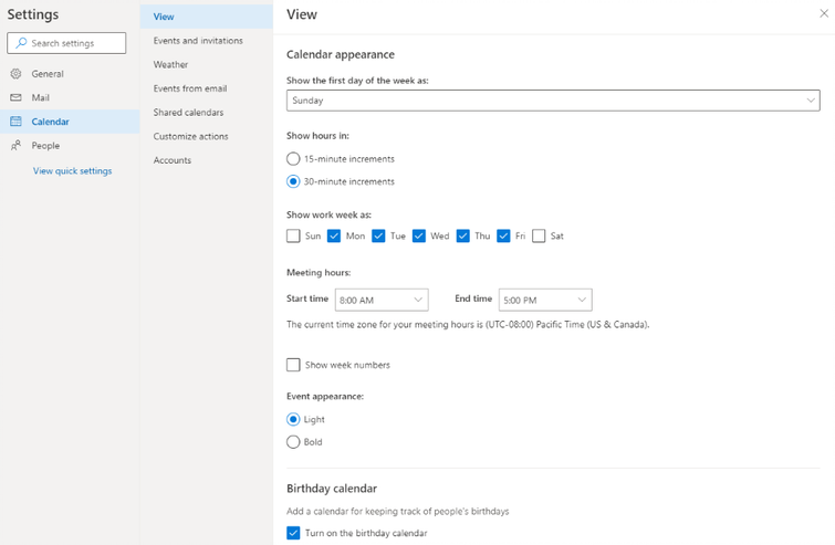 Get more control of your day with Microsoft 365 and new Outlook In-Calendar-Settings-update-your-meeting-hours-so-coworkers-know-when-you-are-available..png