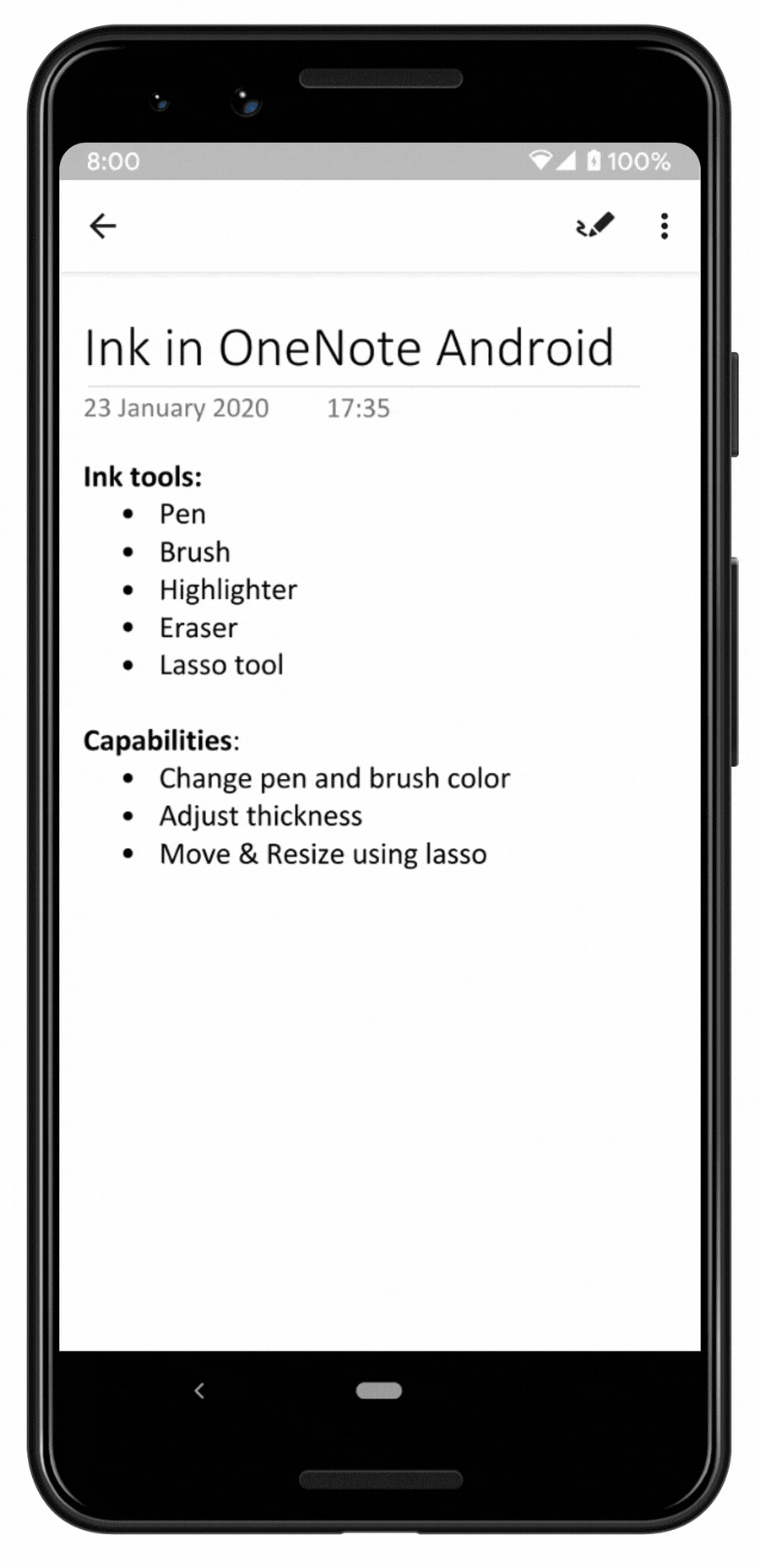 What is new and coming soon to Microsoft 365 at Build 2020 Inking-OneNote-for-Anrdoid.gif