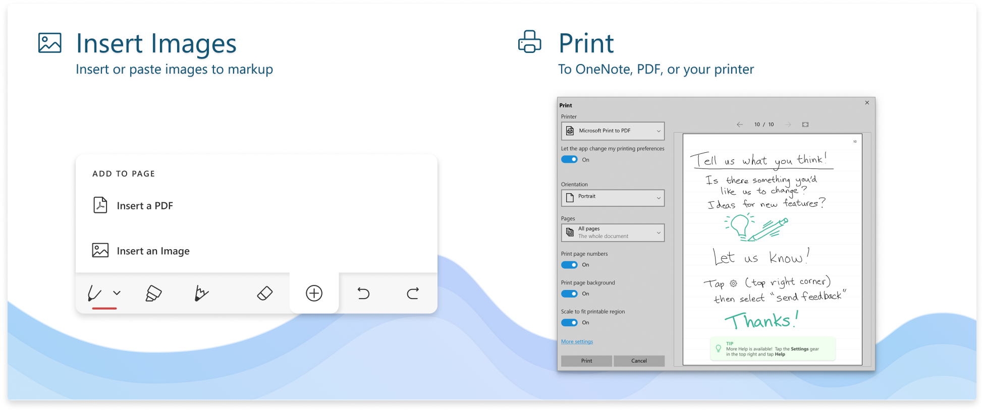 Microsoft Garage Journal not recognizing stylus pen Insert-and-Print.png