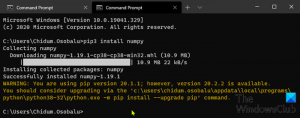 How to install NumPy using PIP on Windows 10 Install-NumPy-using-Pip-on-Windows-10-1-300x118.png