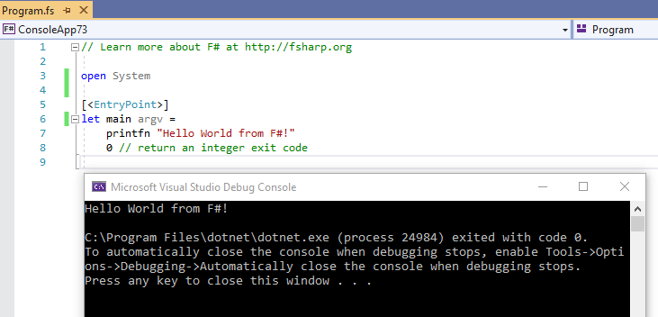 Visual Studio 2019 Launch Event on April 2 integrated-console.png