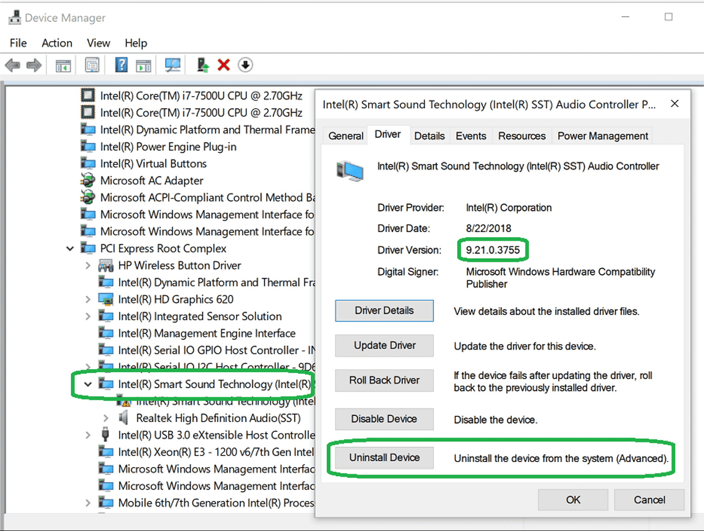 Windows Update released Intel Audio Controller 9.21.0.3755 by mistake intel-audio-bus-driver-properties.png