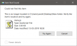Could not find this item, This is no longer located in path error on Windows 10 Item-Not-Found-150x91.png