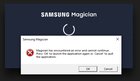 Anyone else having the same issue with Samsung Magician App not opening and giving an error? jA-dp640FaY2_QC1zyKZksTjYfCYkd83PCybc9oJp3k.jpg