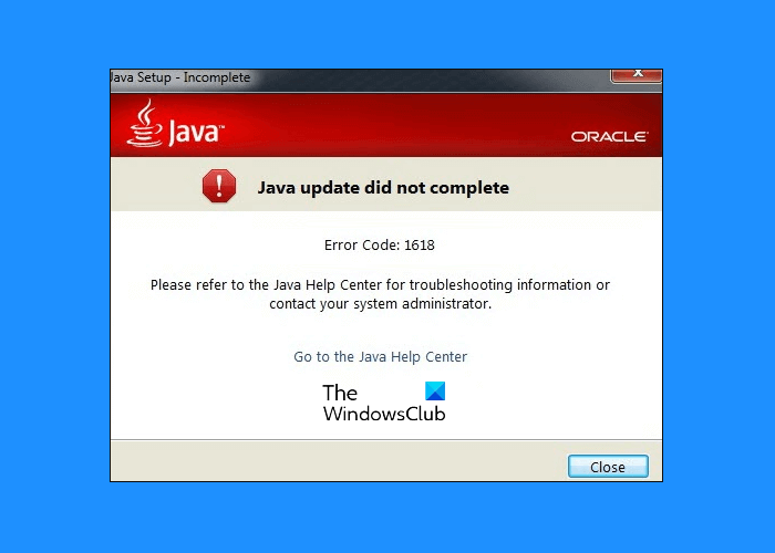 Fix Java update did not complete, Error Code 1618 Java-update-not-complete-error-1618.png